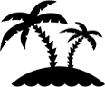 Graphic of palm trees on sand