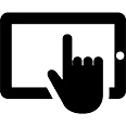 Icon of hand using tablet