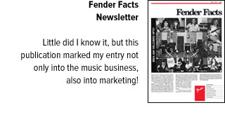 Fender Facts Newsletter cover, with blurb