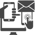 phone, texting, and email icons