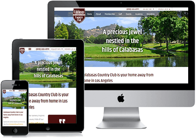 Calabasas Country Club site on multiple devices