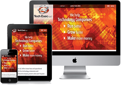 Example of Tech Exec site on 3 devices