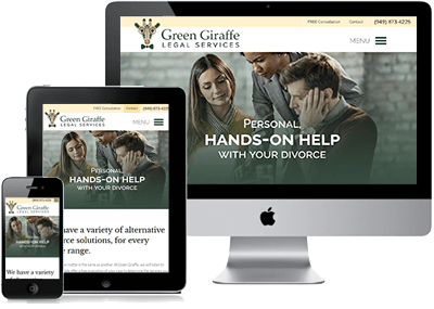 Green Giraffe Website on 3 devices