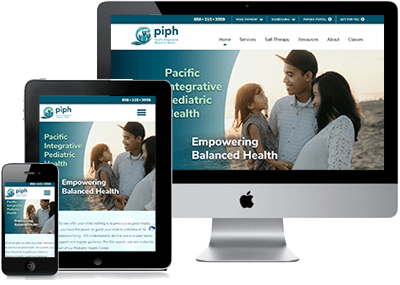 Pacific Integrative Pediatric Health Website on 3 devices