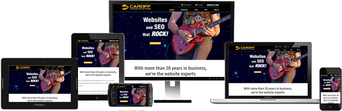 Caroff.com website displayed on mulitple monitor sizes