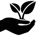 hand holding plant icon