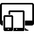 Computer, tablet and phone icons